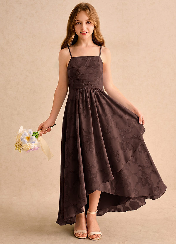 Azazie Twilight Girls Formal Blommflicksklänningar Klänning A-linje i Blommig Utbrändhet Plisserad image1
