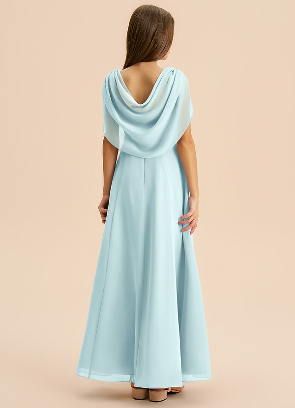Azazie Lambie Junior Sea Glass A-Line Pleated Chiffon Dress image1