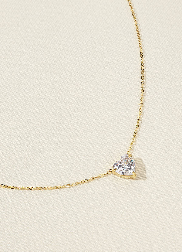 front Crystal Heart Pendant Necklace