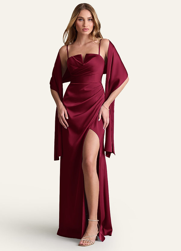 front Azazie Matching Color Ireland Stretch Satin Shawl