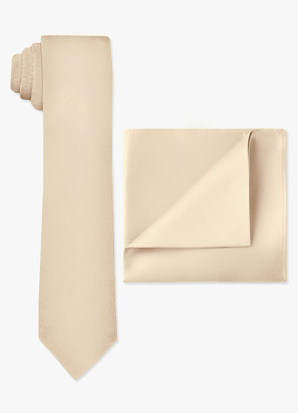 front MATTE SATIN SKINNY TIE AND POCKET SQUARE SET