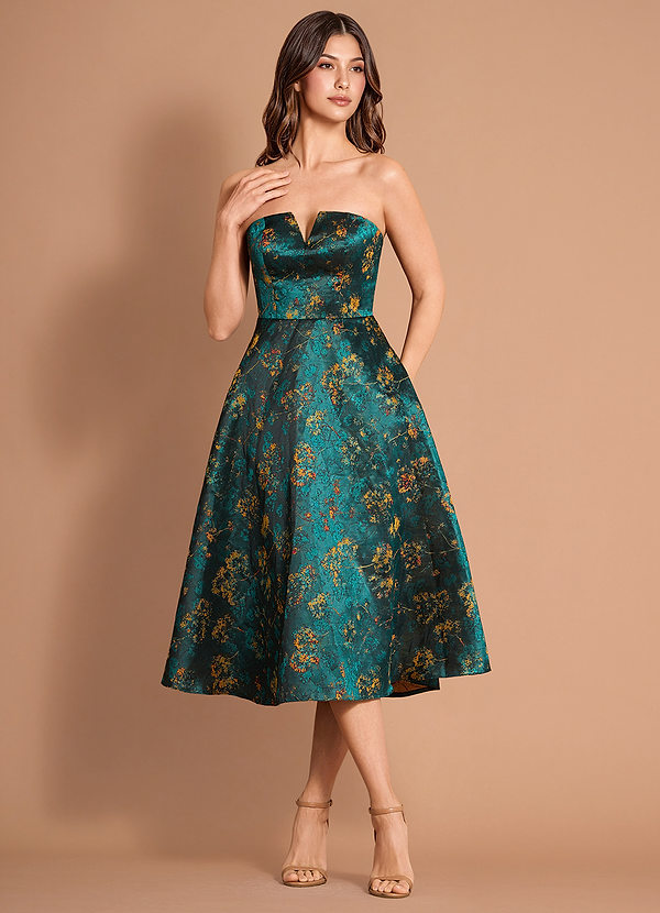 Bellith Deep Green Midi Dress image1