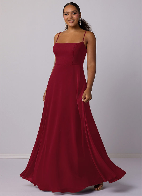 Barbie ♥ Azazie Bridesmaid Dresses Burgundy A-Line Chiffon Dress image1