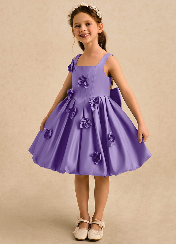 Azazie Lillian Vestidos de arras Vestido Tahití de Satin Mate de Vestido de princesa con Plisado image1