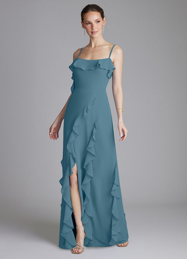 Azazie Malia Bridesmaid Dresses Bermuda Sheath Ruched Chiffon Dress image1