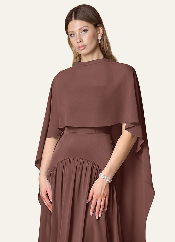front Azazie Matching Color Chiffon Multiway Cape