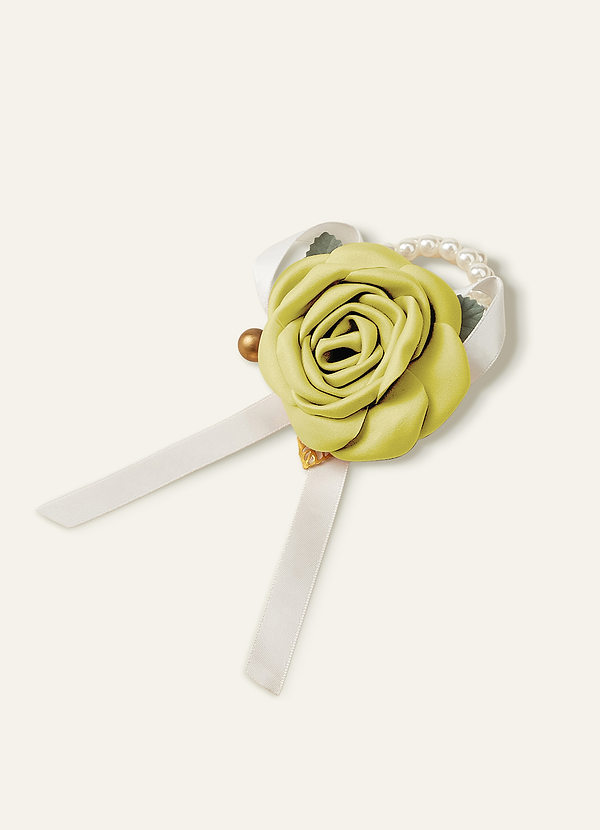 front Matching Color Matte Satin Wrist Corsage