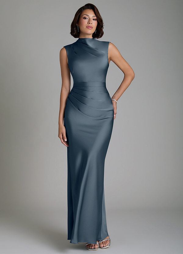 Azazie Lumia Bridesmaid Dresses Twilight Sheath Corset Stretch Satin Dress image1