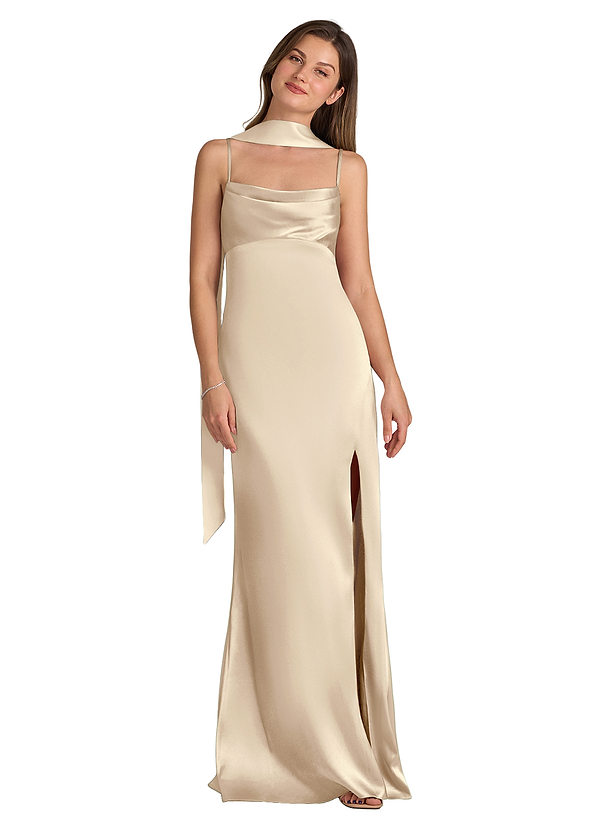 front Azazie Matching Color Matte Satin Scarf