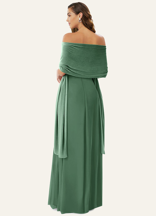 front Matching Color Velvet Shawl