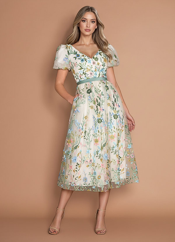 Marisa Midi Klänning Champagne Multi image1