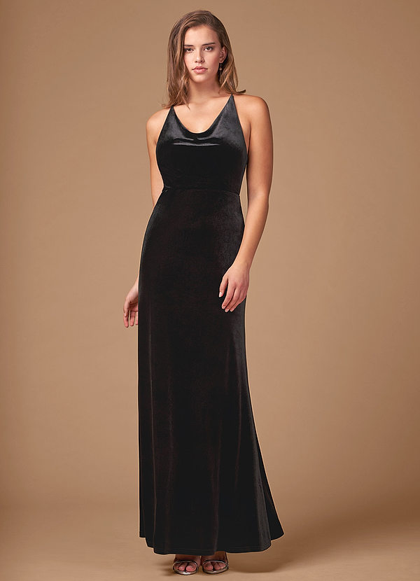 black velour maxi dress