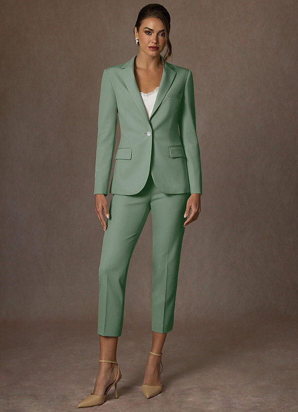 front Kennedy Matcha Structured Stretch Pants Suit