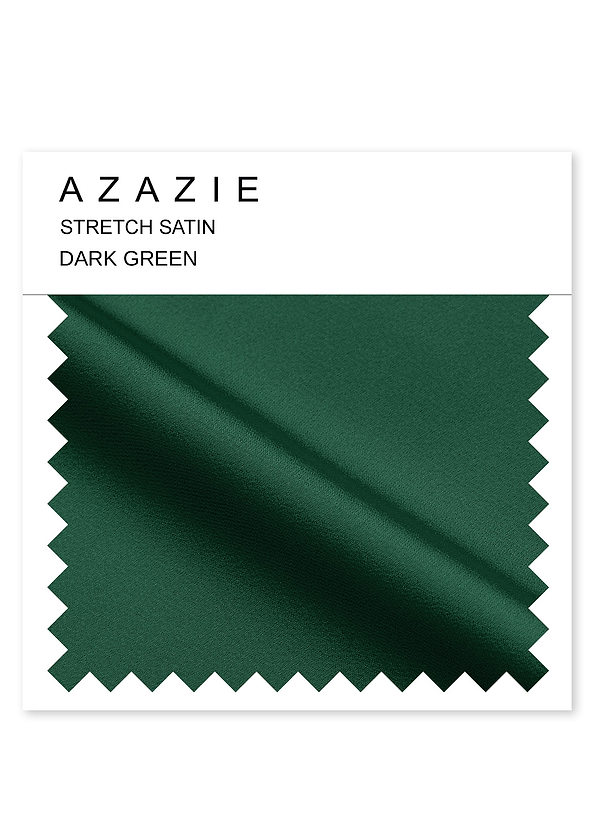 front Azazie Dark Green Stretch Satin Swatch