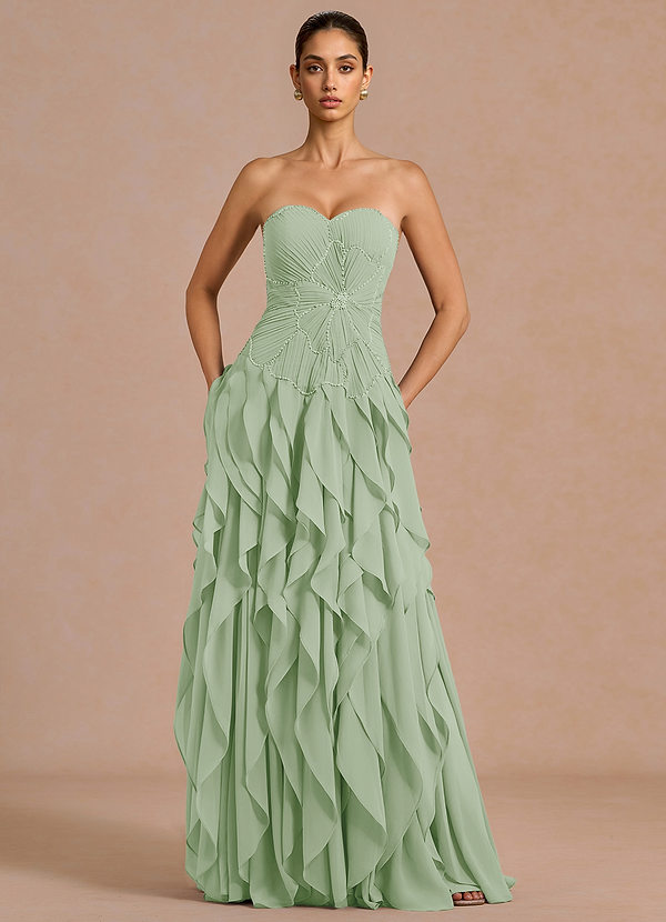 Ryselle Light Green Maxi Dress image1