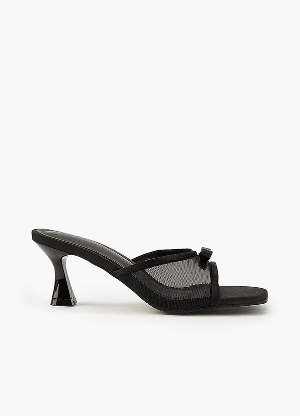 front Mesh strik kitten hak muiltjes