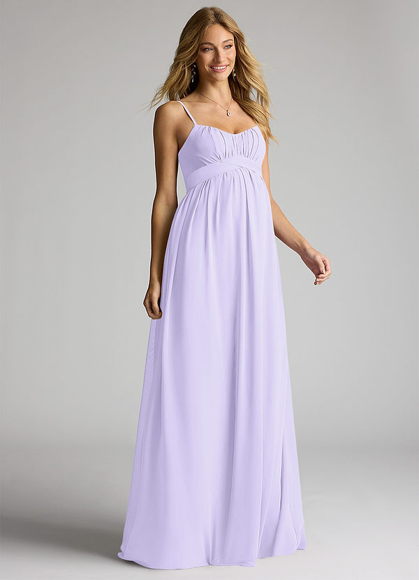 Azazie Llana Maternity Bridesmaid Dresses A-Line Chiffon Floor-Length Dress image1