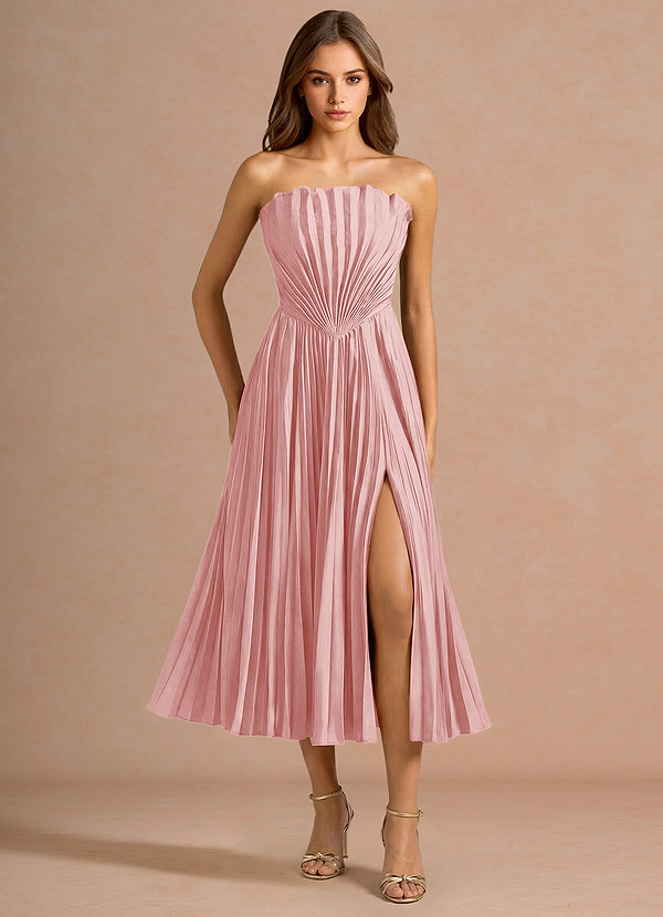 Robe Mi-Longue Rose Brumeux Kaia image1