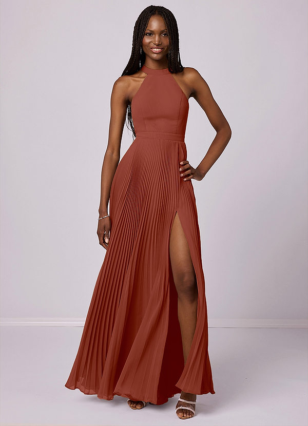 Barbie ♥ Azazie Abiti da Damigella Abito A-Line Plissettato Chiffon Floor-Length image1