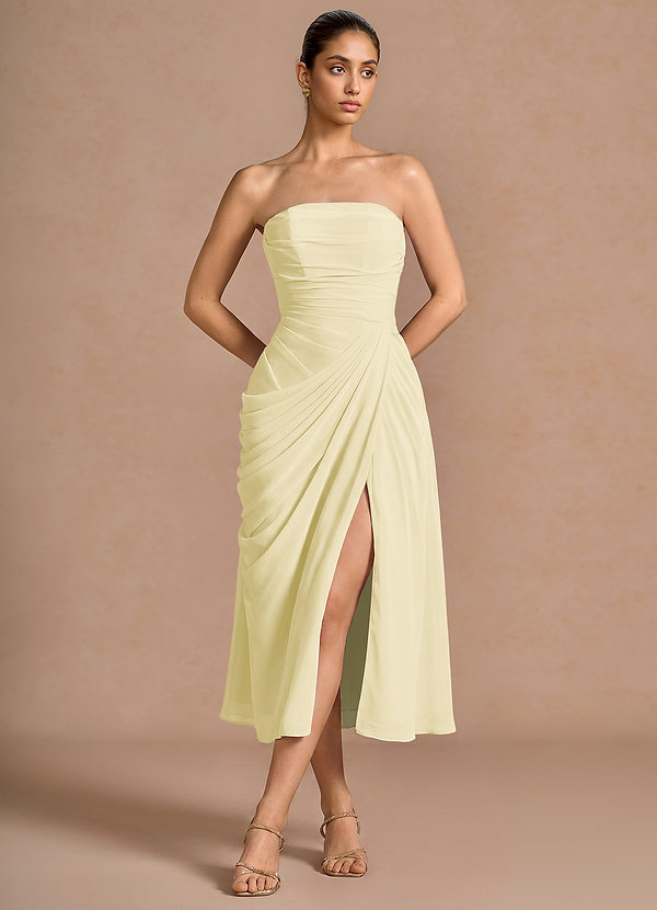 Kaavia Butter Yellow Midi Dress image1