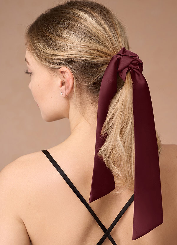 front Pañuelo para el pelo de satén elástico de color a juego