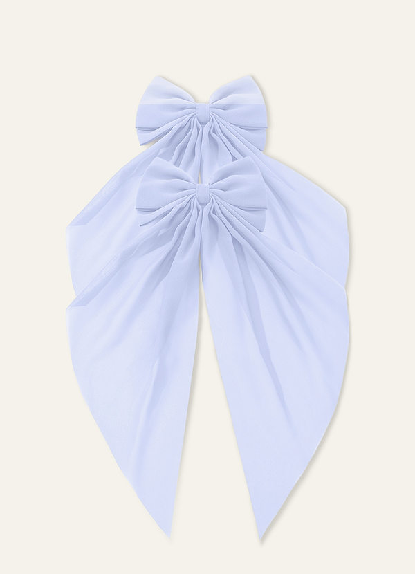 front Matching Color Chiffon Burnout Bow Hair Clip(Pack of 2)