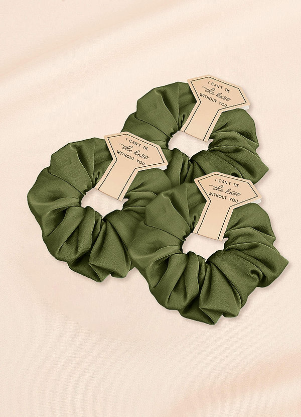 front Matching Color Bridesmaid Stretch Satin Over Size Scrunchies