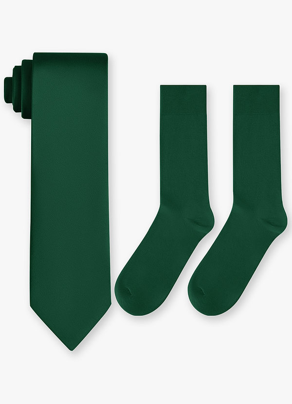 front Matching Stretch Satin Wide Tie & Cotton Socks Set