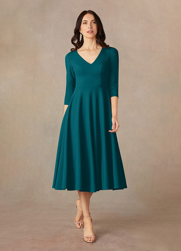 Azazie Nassif Mother of the Brides Dresses Peacock A-Line Stretch Crepe Dress image1