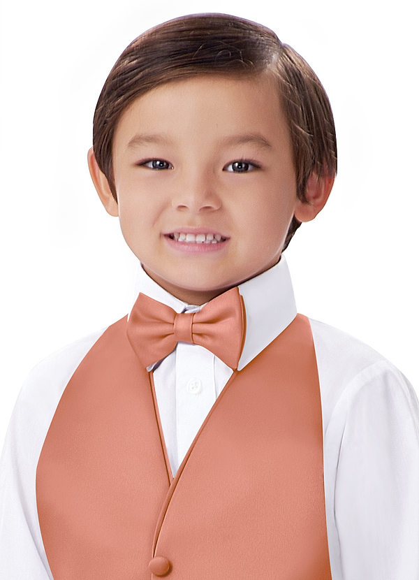 front Boy's Matte Satin Pre-Tied Bow Tie