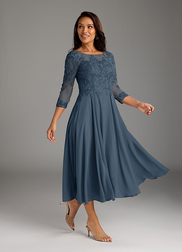 Azazie Marge Mother of the Brides Dresses Neptune A-Line Scoop Lace Chiffon Dress image1
