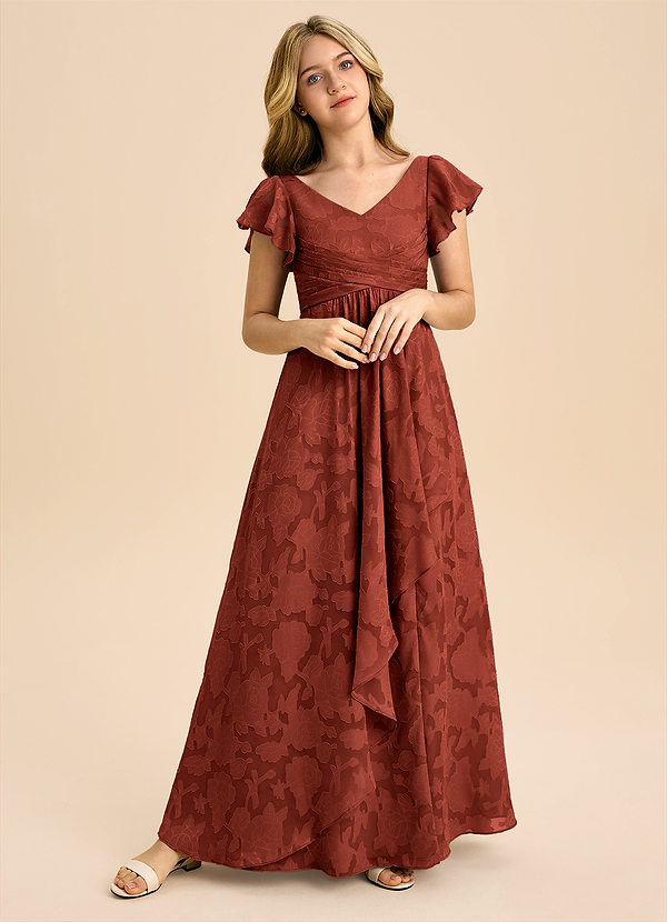 Azazie Omari Junior Klä av A-Line i Blommig Utbrändhet Plisserad image1