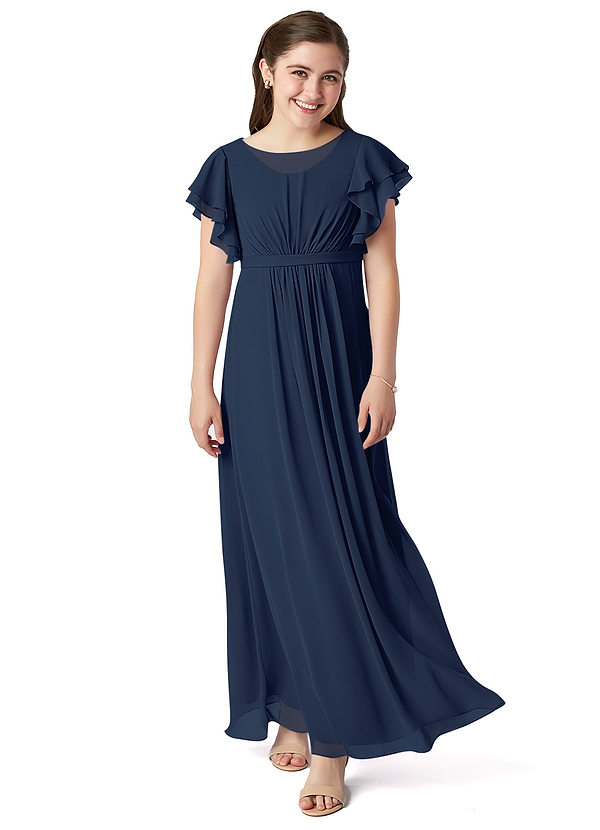 Dark Navy Azazie Daphne JBD Junior Bridesmaid Dresses Azazie
