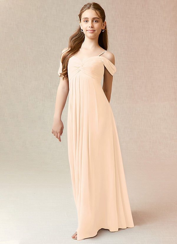 Vestidos De Dama De Honor Junior Con Escote Griego Y Largo Hasta El Suelo Rosa Claro main image 1