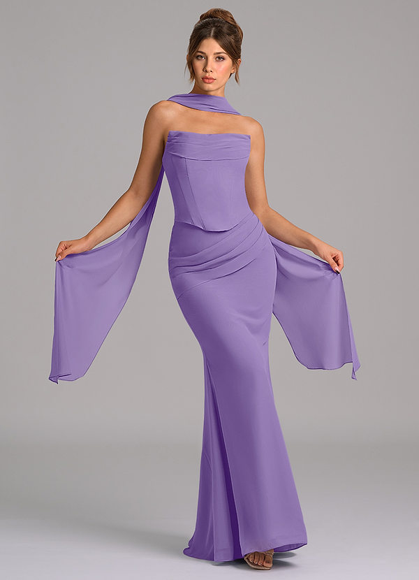 Azazie Sorrel Suknie dla druhen Syrena Gorset Szyfon Do ziemi Sukienka image1