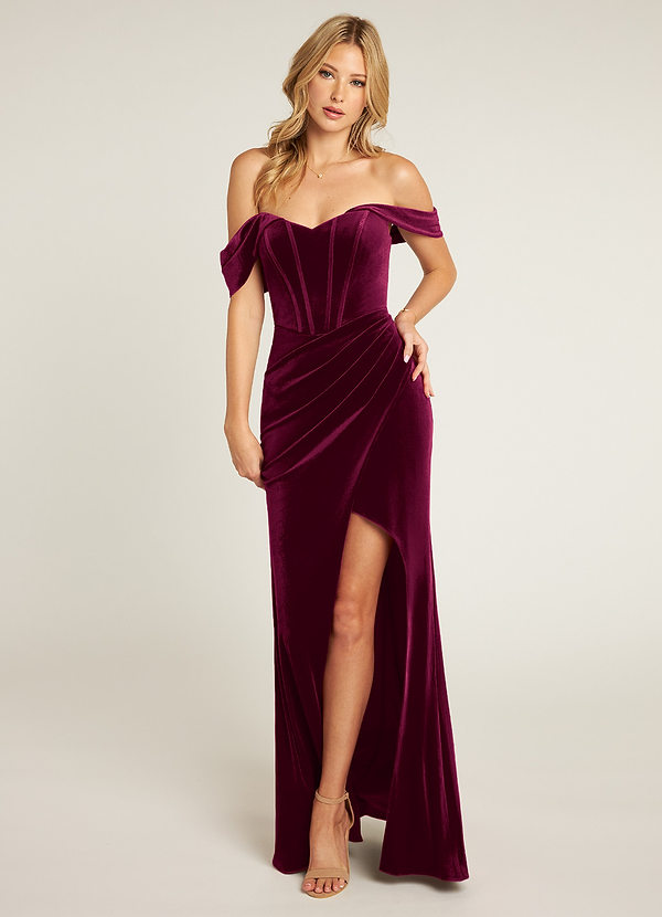 Jas Wine Velvet Maxi Dress image1