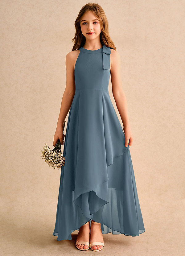 Azazie Boop Girls Formal Flower Girl Dresses Twilight A-Line Bow Chiffon Dress image1
