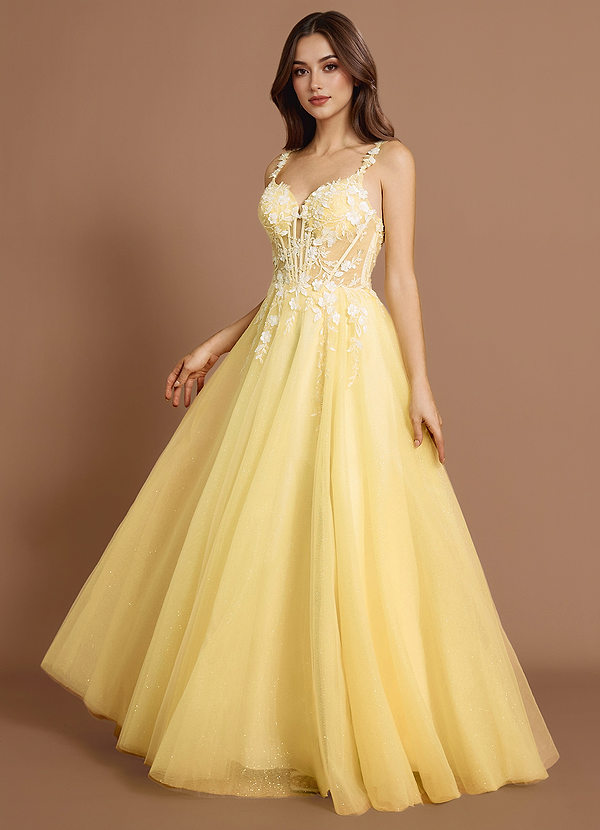 Kaelis Light Yellow Maxi Dress image1