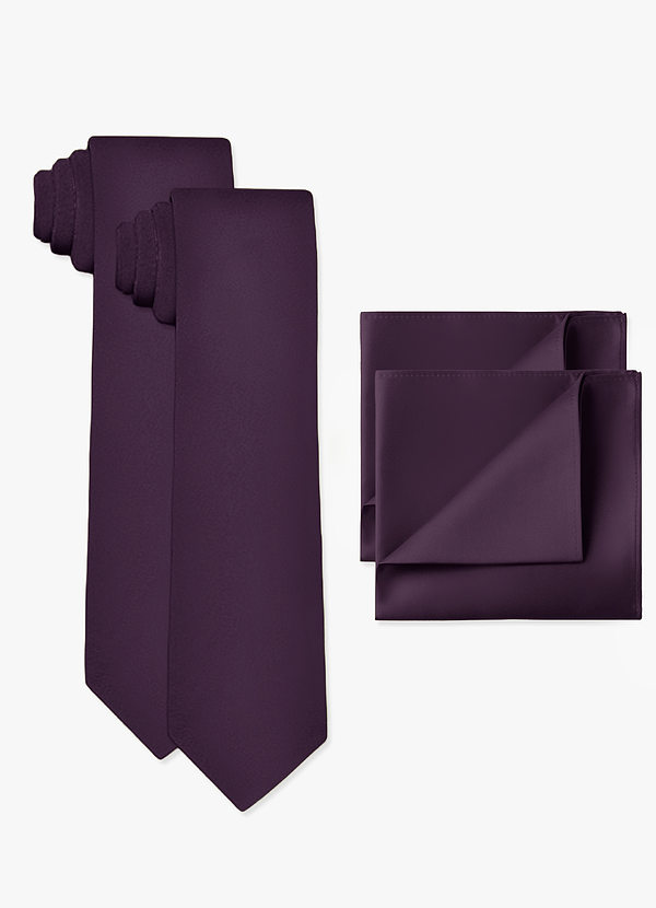 front Matte Satin Wide Tie and Pocket Square 2-Piece Set