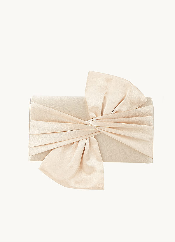 front Satin Twist Bow Clutch
