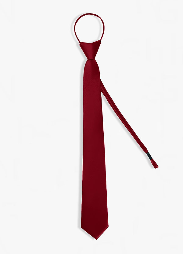 Cravate Skinny Pré-nouée Avec Fermeture Éclair Pour Garçon - 100% Polyester - Taille Unique 6x33 Cm - Marron