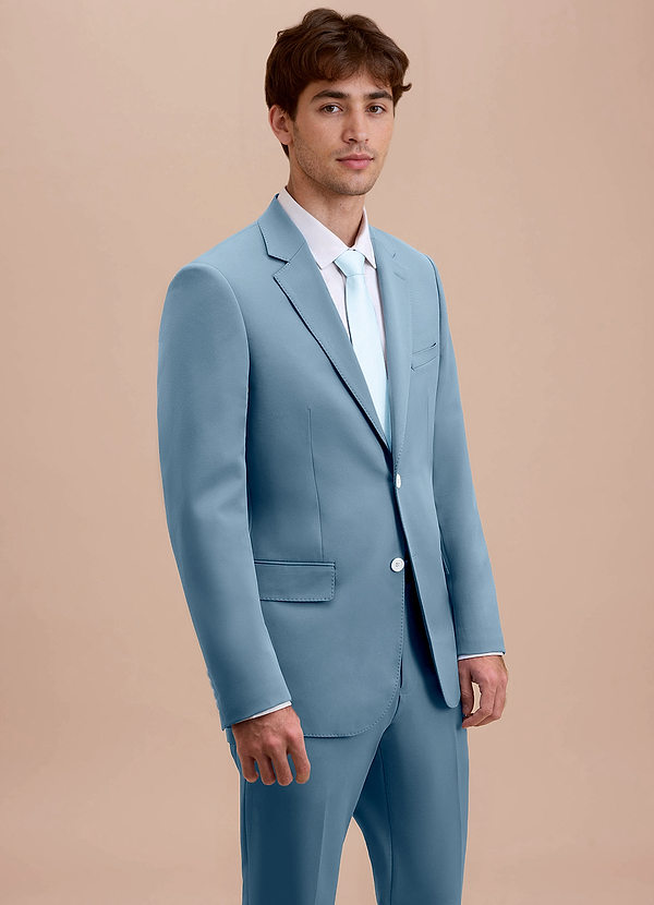 front Ethan Light Blue Refined Weave Suit Jacket