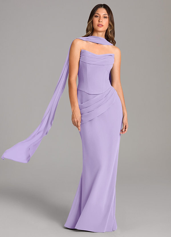 Azazie Sorrel Bridesmaid Dresses Lilac Mermaid Corset Chiffon Dress image1