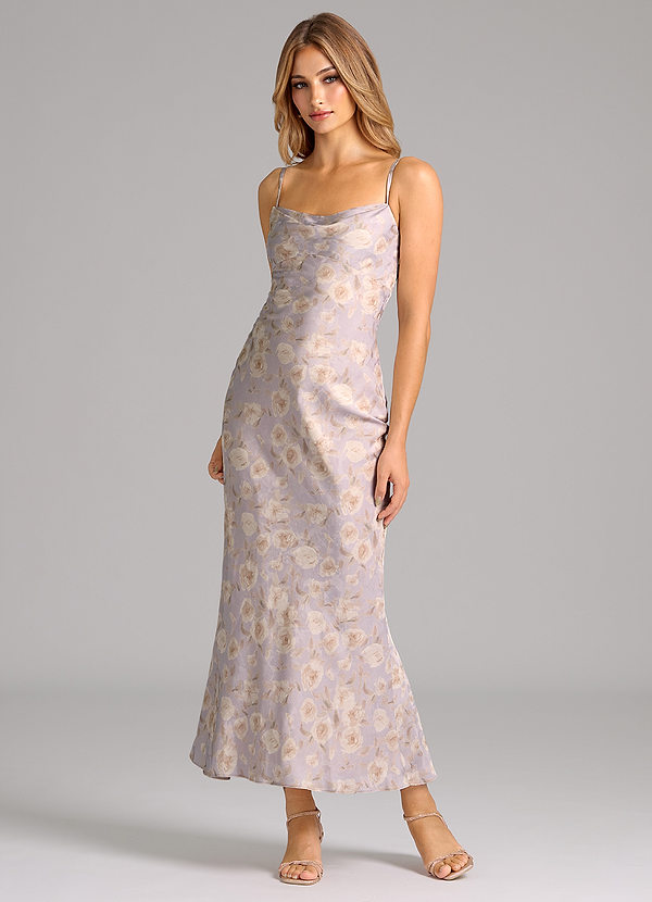 Azazie Reanna Brautjungfernkleider Etui Plissee Verträumte Blumen Kleid Flieder Verträumt Blumig image1