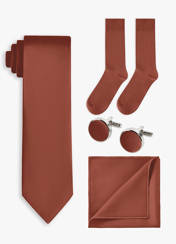 front Matching color 4-Piece Stretch Satin Wide Tie Set