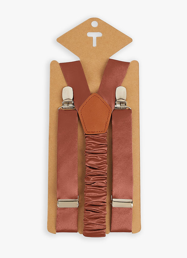 front Matching Color Boy's Matte Satin Suspenders