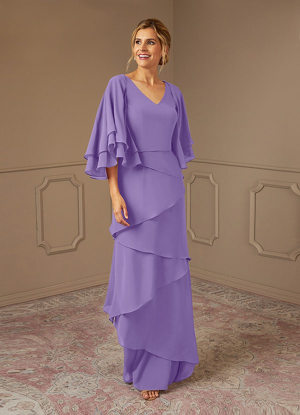 Azazie OHara Abiti da Mamma Sposa Abito A-Line in Chiffon con Scollo a V Tahiti image1