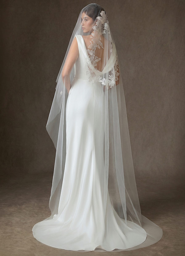 Lace Appliqué Seraphina Chapel Veil front