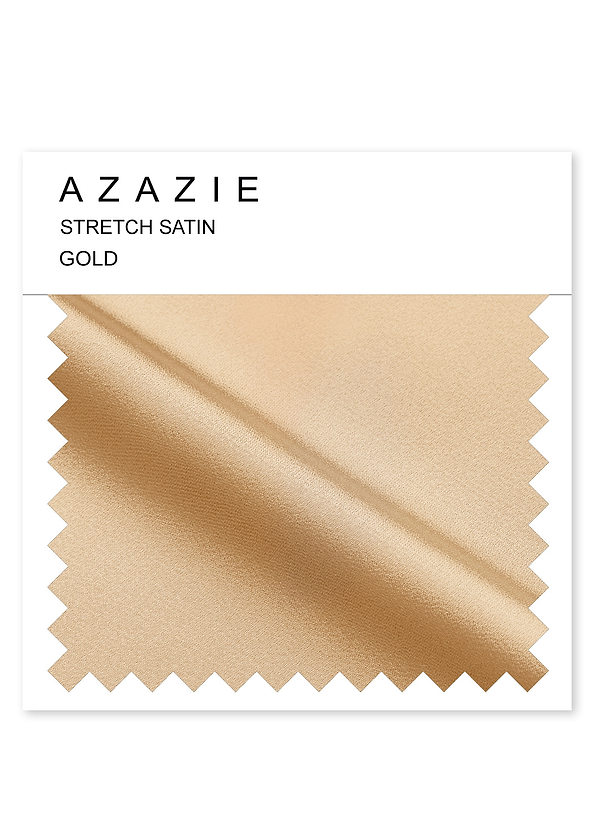 front Azazie Gold Stretch Satin Swatch