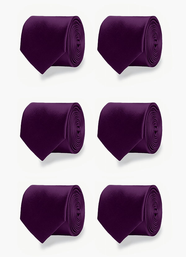 front Matte Satin Matching Groomsmen Tie Set – 6 Pieces